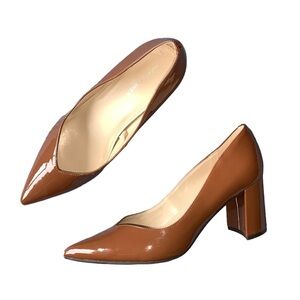 MARC‎ FISHER Brown Patent Block Heels Size 8.5